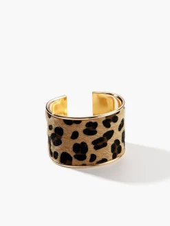 Leopard Printed Tunnel Open Bracelet