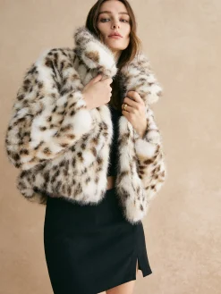 Leopard Women Faux Fur Coat