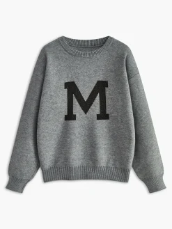 Letter Printed Loose Sweater