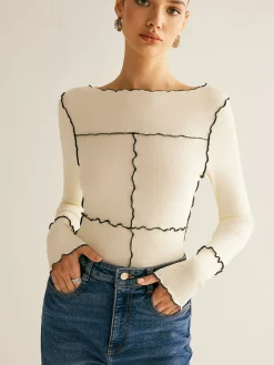 Lettuce Trim Long Sleeve Slim T-Shirt