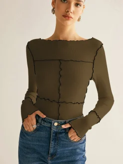 Lettuce Trim Long Sleeve Slim T-Shirt