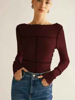 Lettuce Trim Long Sleeve Slim T-Shirt