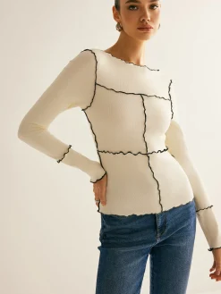 Lettuce Trim Long Sleeve Slim T-Shirt