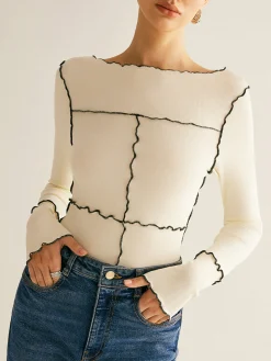 Lettuce Trim Long Sleeve Slim T-Shirt