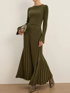 Lettuce Trim Pleated Sweater Skirt