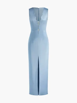 Lettuce Trim Split Tank Long Dress