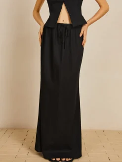 Linen & Cotton Button Skirt Set