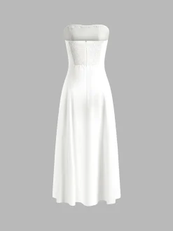 Linen Blends Basic Pockets Tube Long Dress