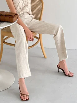 Linen Blends Straight Leg Pants
