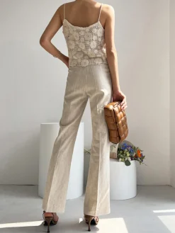 Linen Blends Straight Leg Pants