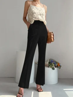 Linen Blends Straight Leg Pants