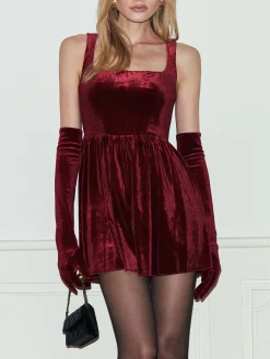 Long Evening Velvet Dress Gloves