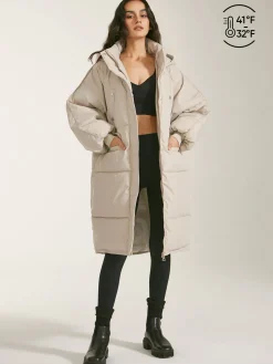 Long Hooded Puffer Parka Coat