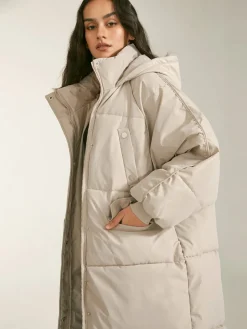 Long Hooded Puffer Parka Coat