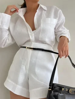 Long Sleeve Loose Shorts Set