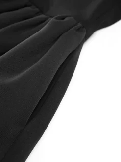 Low Cut Square Neck Short Dress