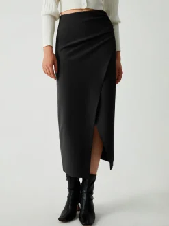 Maple Wrap Slit Midi Skirt