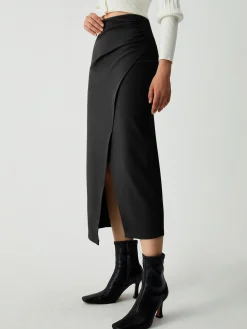 Maple Wrap Slit Midi Skirt