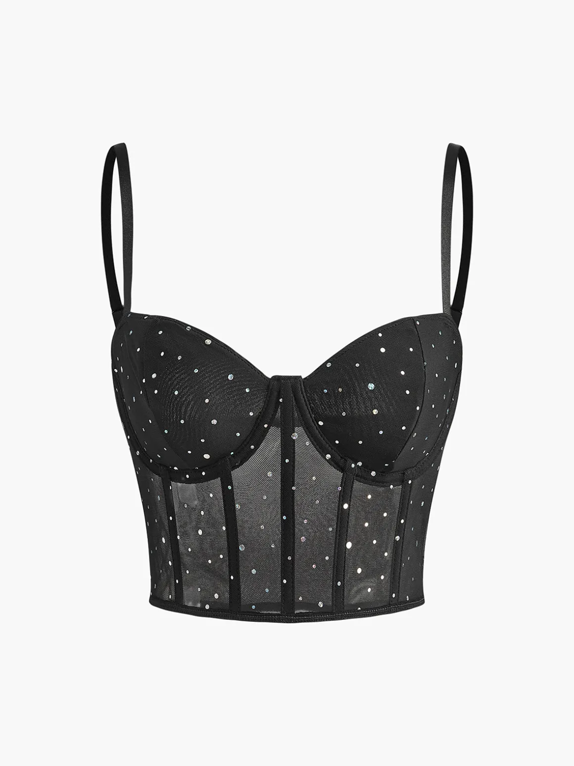 Mesh Polka Dot Corset Top