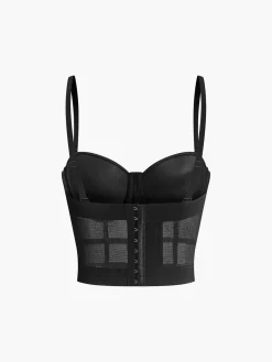 Mesh Sheer Piping Corset