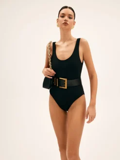 Metal Buckle Wide Belt