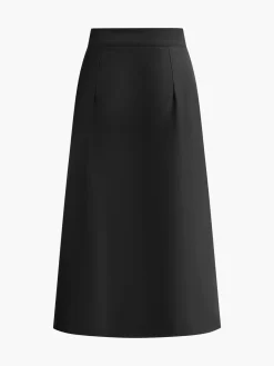Metal Button Midi Skirt