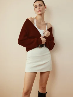 Metal Button Wrap Cardigan