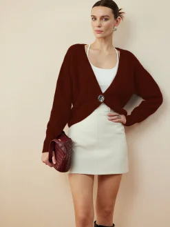 Metal Button Wrap Cardigan