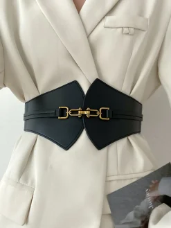 Metal Decor Elastic Wide Belt