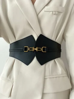 Metal Decor Elastic Wide Belt