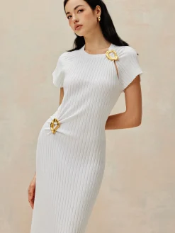 Metal Decoration Sweater Dress