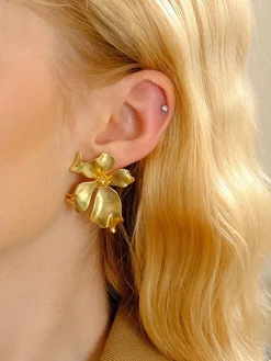 Metal Flower Earrings