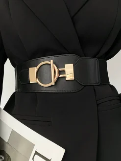 Metal Lariat Elastic Wide Belt