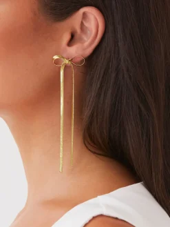 Metal Ribbon Bow Earrings