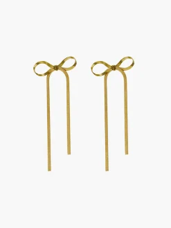 Metal Ribbon Bow Earrings