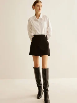 Metal-Decor Zipper Shorts