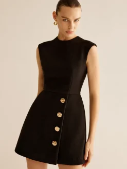 Metal-Decor Zipper Tank Dress
