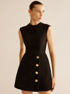 Metal-Decor Zipper Tank Dress