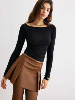 Metal-Detail Backless Jersey Top