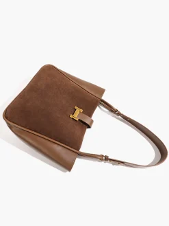 Metal-Detail Panel Tote Bag