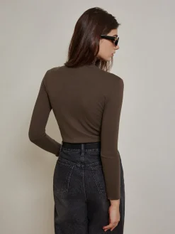 Metal-Detail Piping Jersey Top