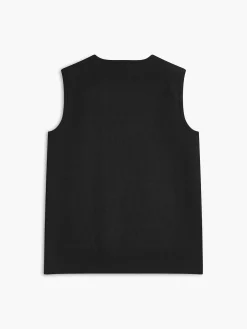 Metal-Detail Plain Sweater Vest