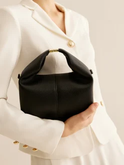 Metal-Detail Top Handle Rounded Bag