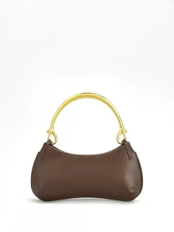 Metal-Handle Zipper Armpit Bag