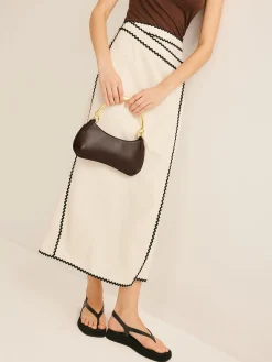 Metal-Handle Zipper Armpit Bag