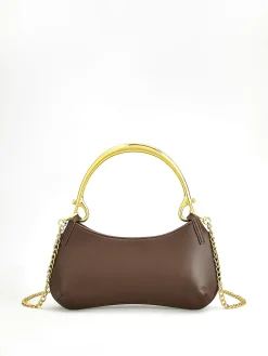 Metal-Handle Zipper Armpit Bag
