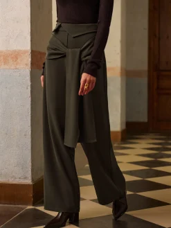 Mid-Waist Knotted Pants