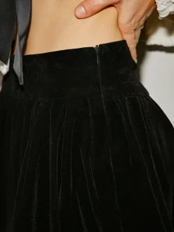 Mid-Waist Umbrella Shape Pleated Skirt