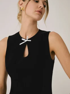 Mini Bow Decorated Short Dress