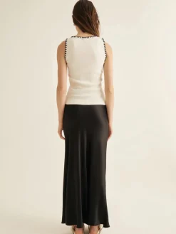 Minimalism Contrast Trim Sweater Vest